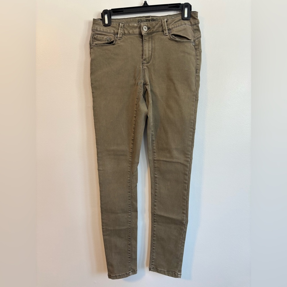 Bluenotes Cotton Army Olive Green Skinny Jeans with Pockets Size 28